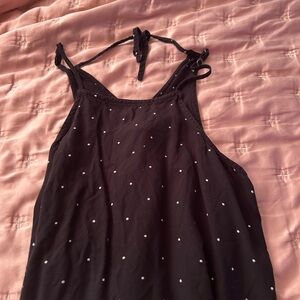 Black Polka Dot Halter Top